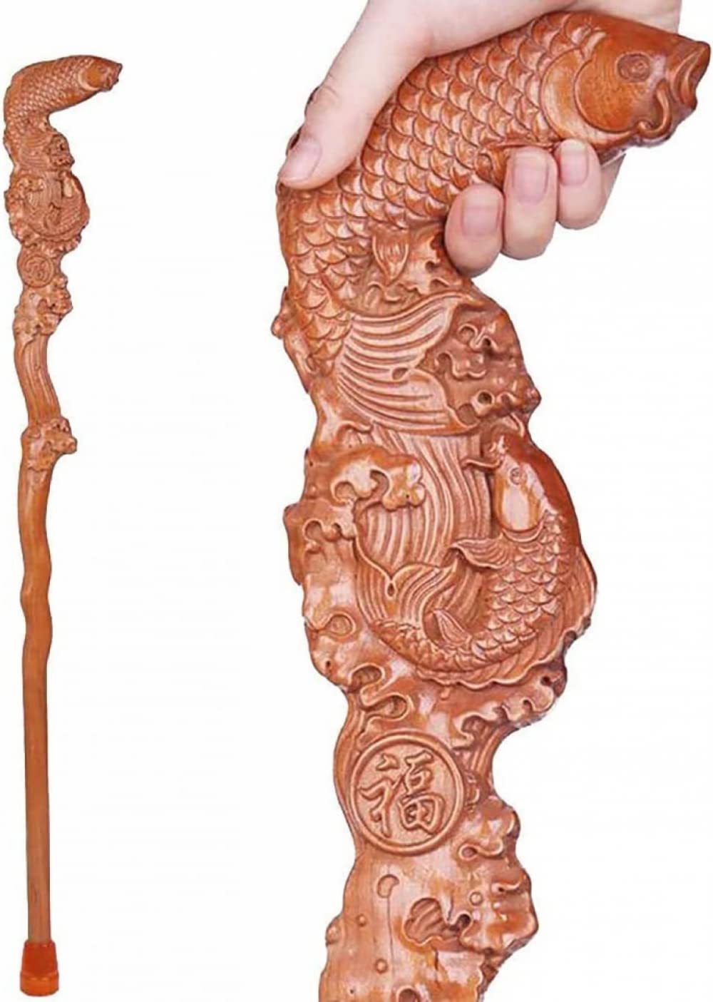 Amazon.co.jp: 木製杖ウォーキング スティック無垢材彫刻古い杖